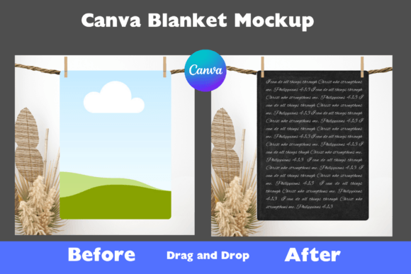 Download Canva Blanket Product Mockup Frame Easy - Product mockup Collection