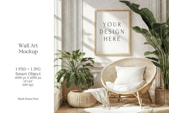 Download Boho Wall Art Mockup PSD Smart Object - Premium Bundle
