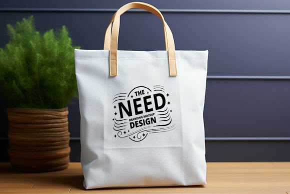 Download White Canvas Tote Bag Branding Mockup - Branding mockup Collection